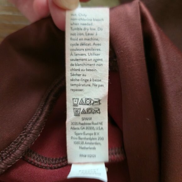 Spanx Faux Suede High-Waisted Leggings Tall Long S Brown Burgundy Soft Luxe - Picture 11 of 11